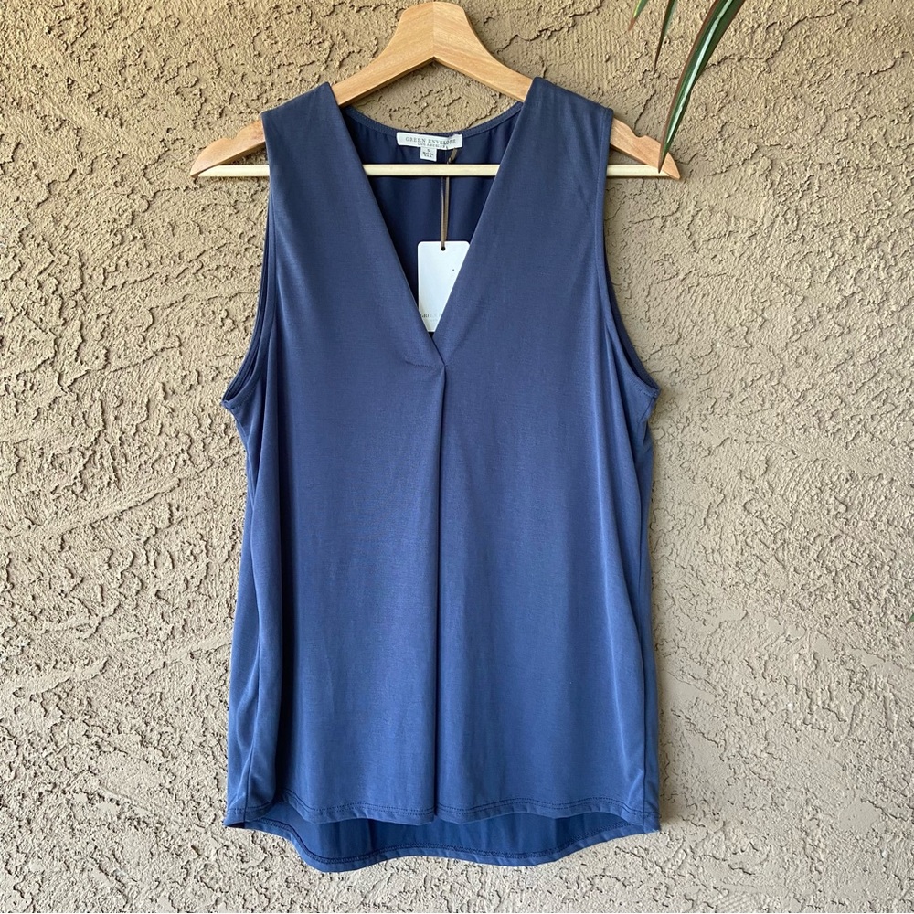 Tank Blouse Sleeveless Smoky Blue  ⭐️NWT, Luxurious, SOFT Feel!!!